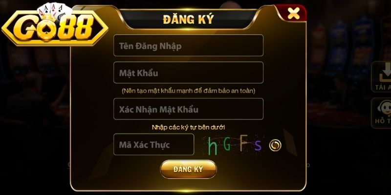 Các bước đăng ký Go88 đơn giản